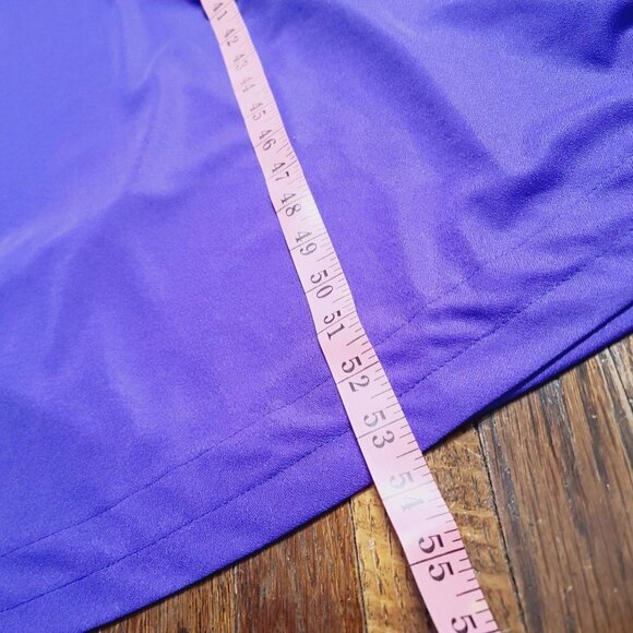 Vintage 90s Purple Chiffon Gathered Long Semi Sheer Sleeve Maxi Dress - Picture 14 of 17